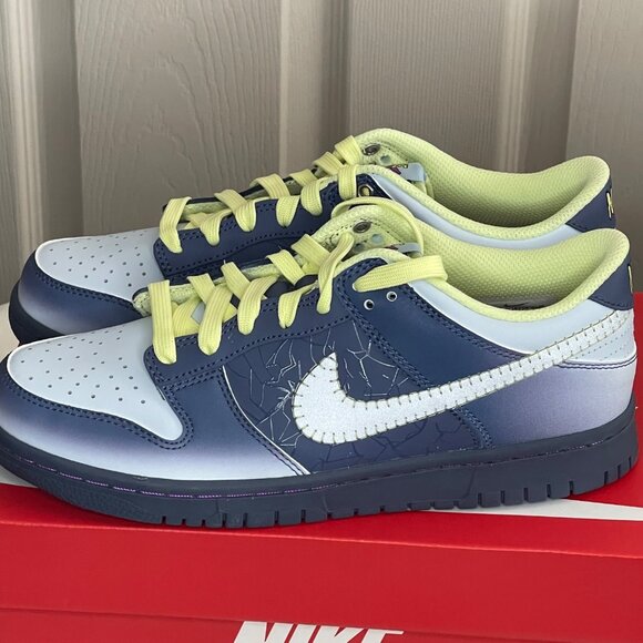 Nike Dunk Low Top BG FQ8354-491 Halloween Diffused Blue Youth 7Y/Women's 8.5 - Picture 6 of 8